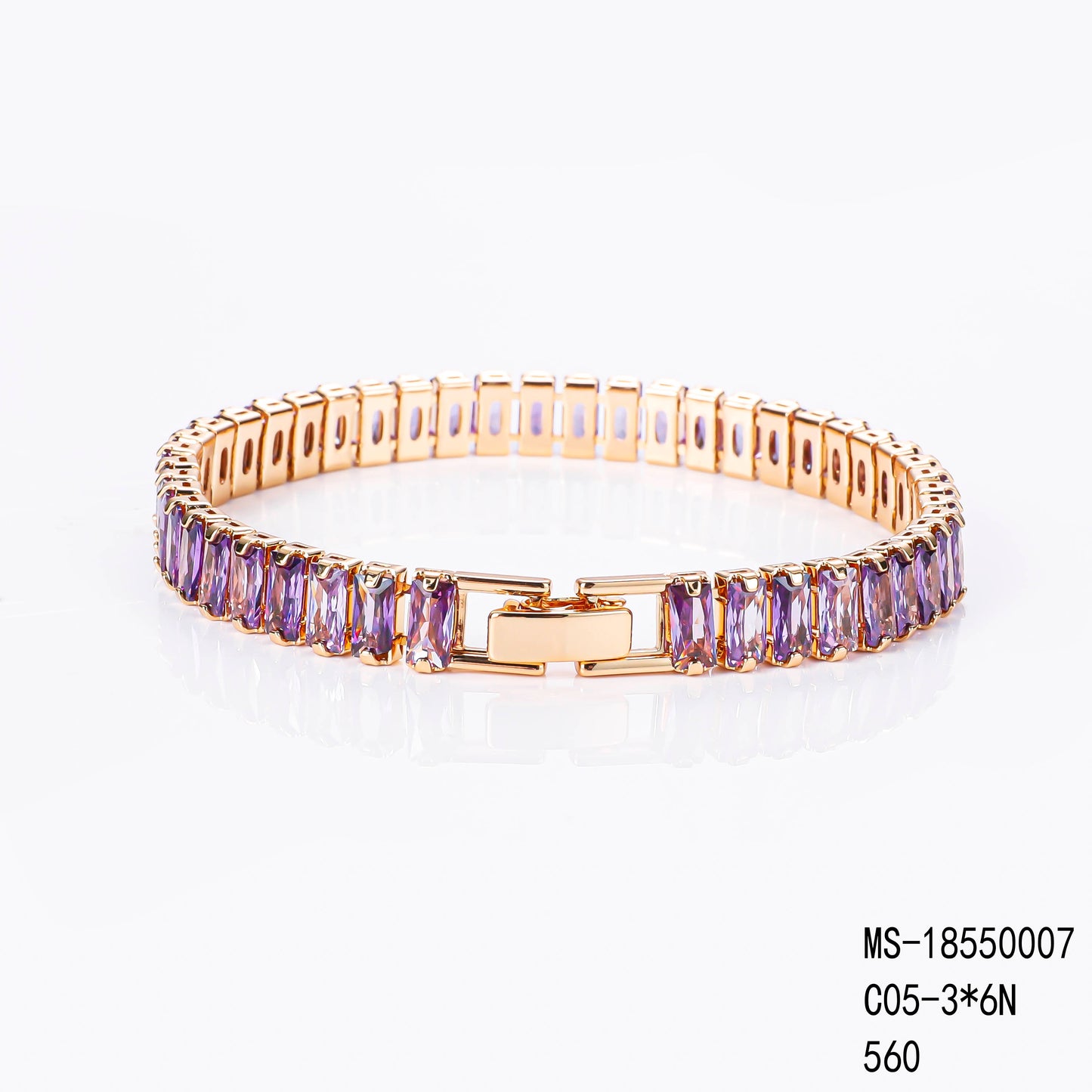 PinkFancy Jewelry 18K Gold-plated copper color cubic zirconia setting wholesale bracelet