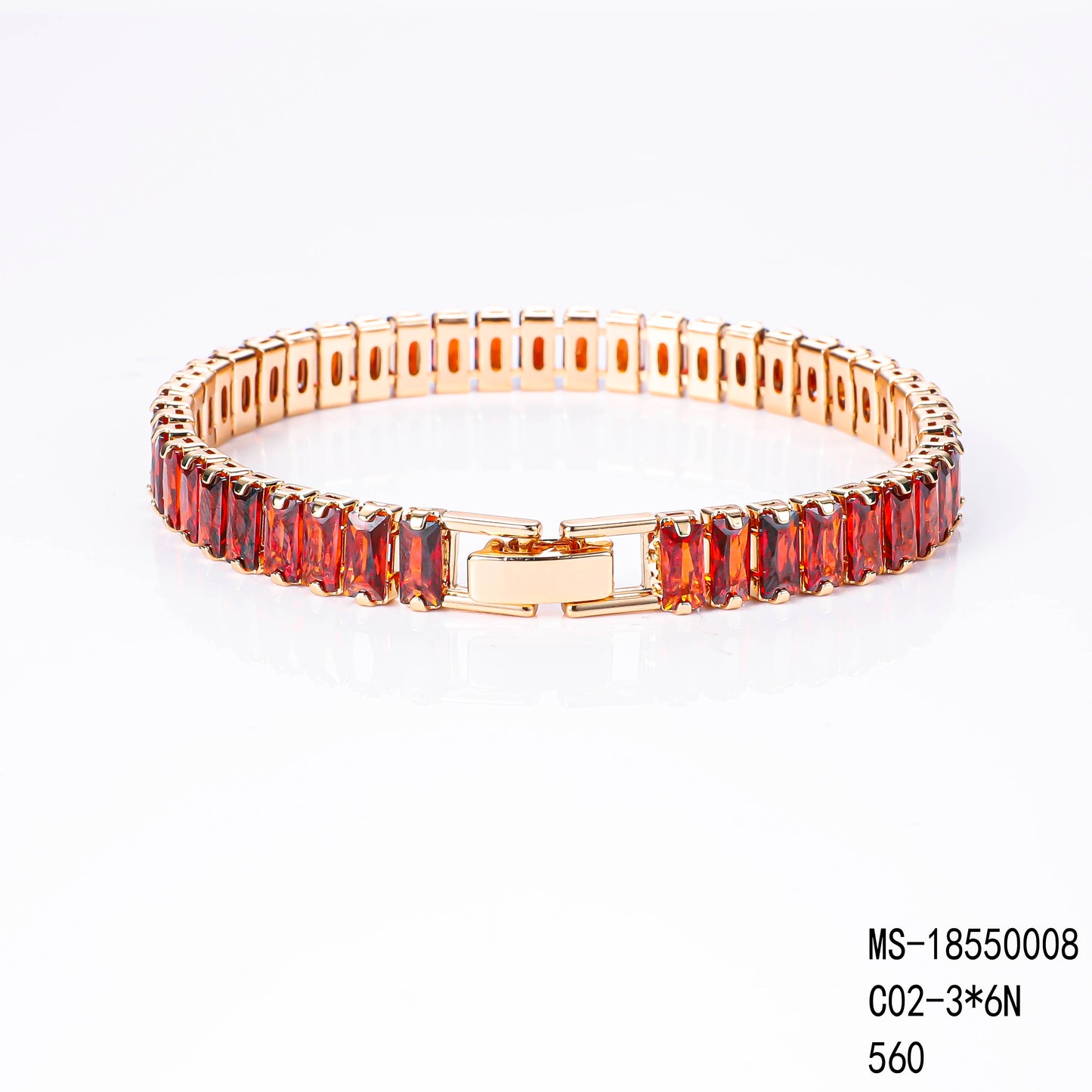 PinkFancy Jewelry 18K Gold-plated copper color cubic zirconia setting wholesale bracelet