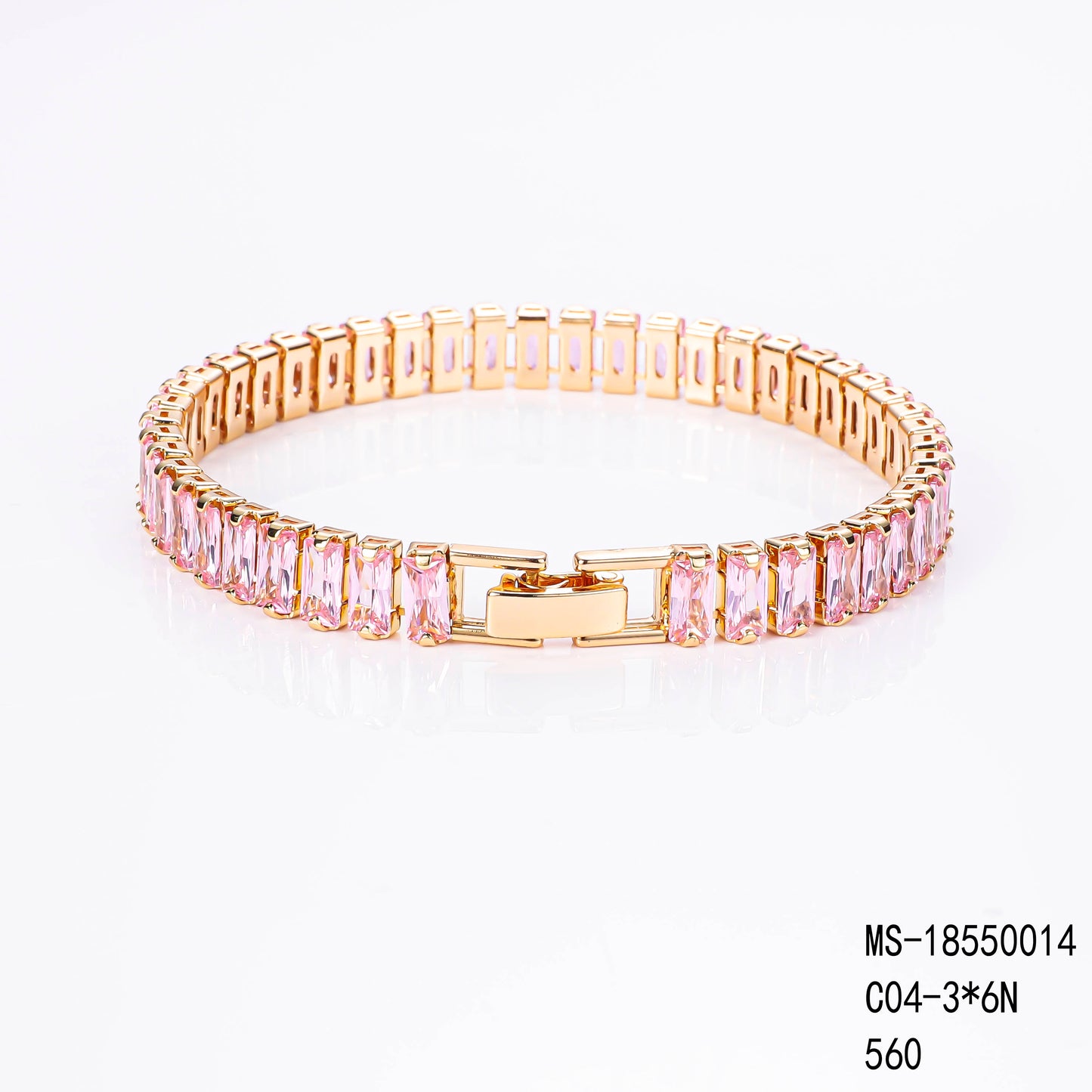 PinkFancy Jewelry 18K Gold-plated copper color cubic zirconia setting wholesale bracelet