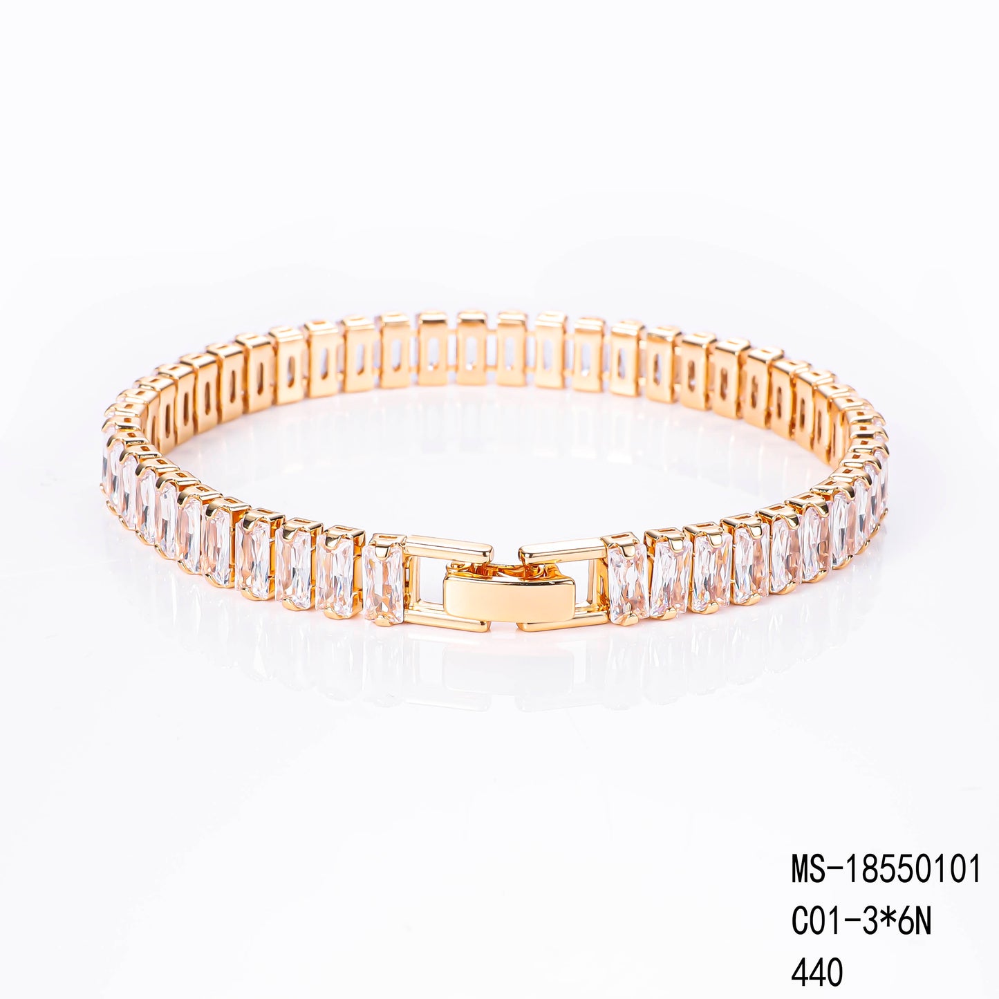 PinkFancy Jewelry 18K Gold-plated copper color cubic zirconia setting wholesale bracelet