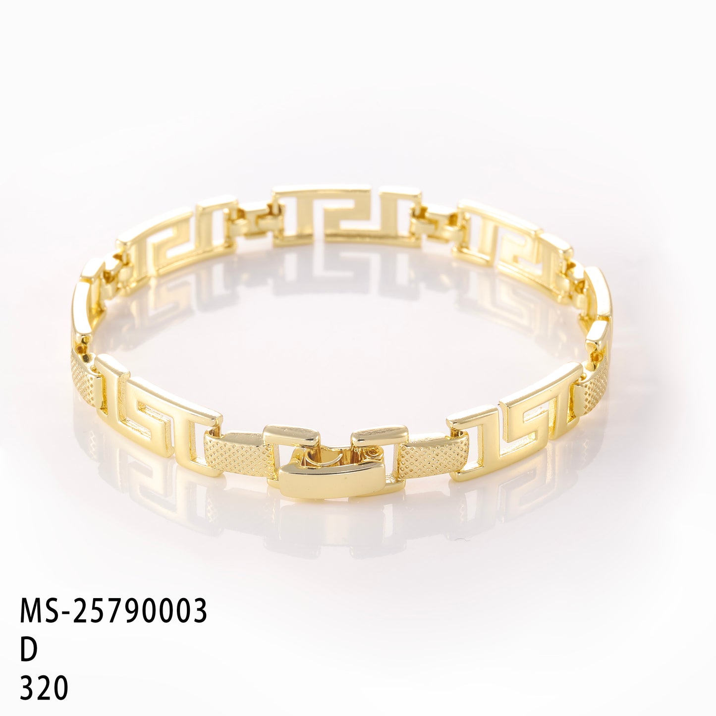 PinkFancy Jewelry 14K Gold-plated copper cubic zirconia setting  openwork carved maze design wholesale bracelet