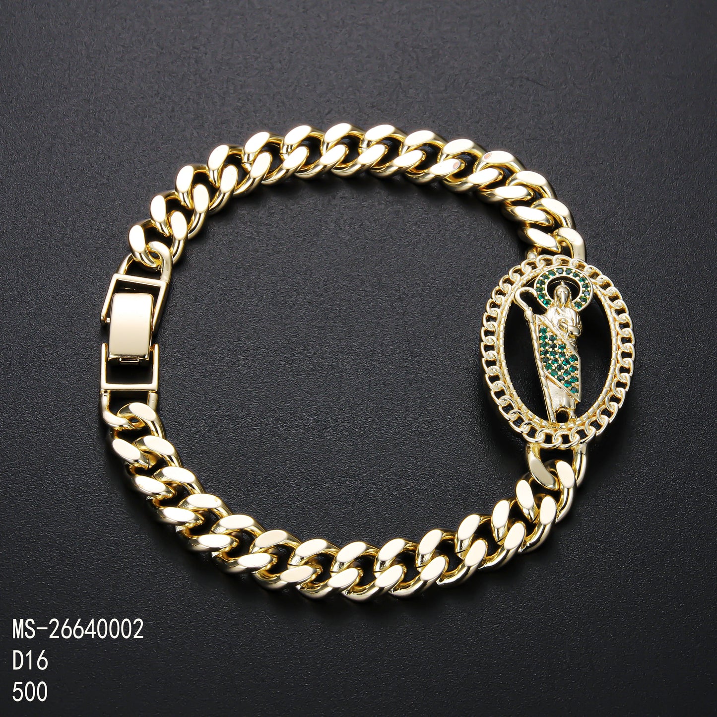 PinkFancy Jewelry 14K Gold-plated copper Catholicism Christianity wholesale St. Jude  bracelet