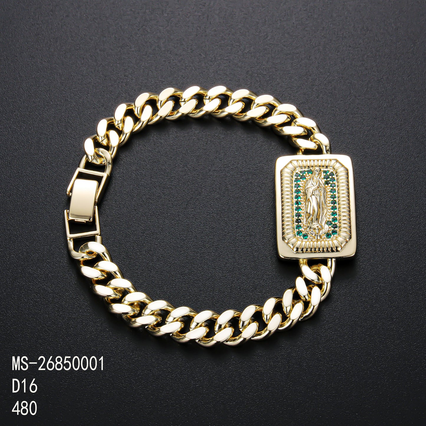 PinkFancy Jewelry 14K Gold-plated copper Catholicism Christianity wholesale St. Jude  bracelet