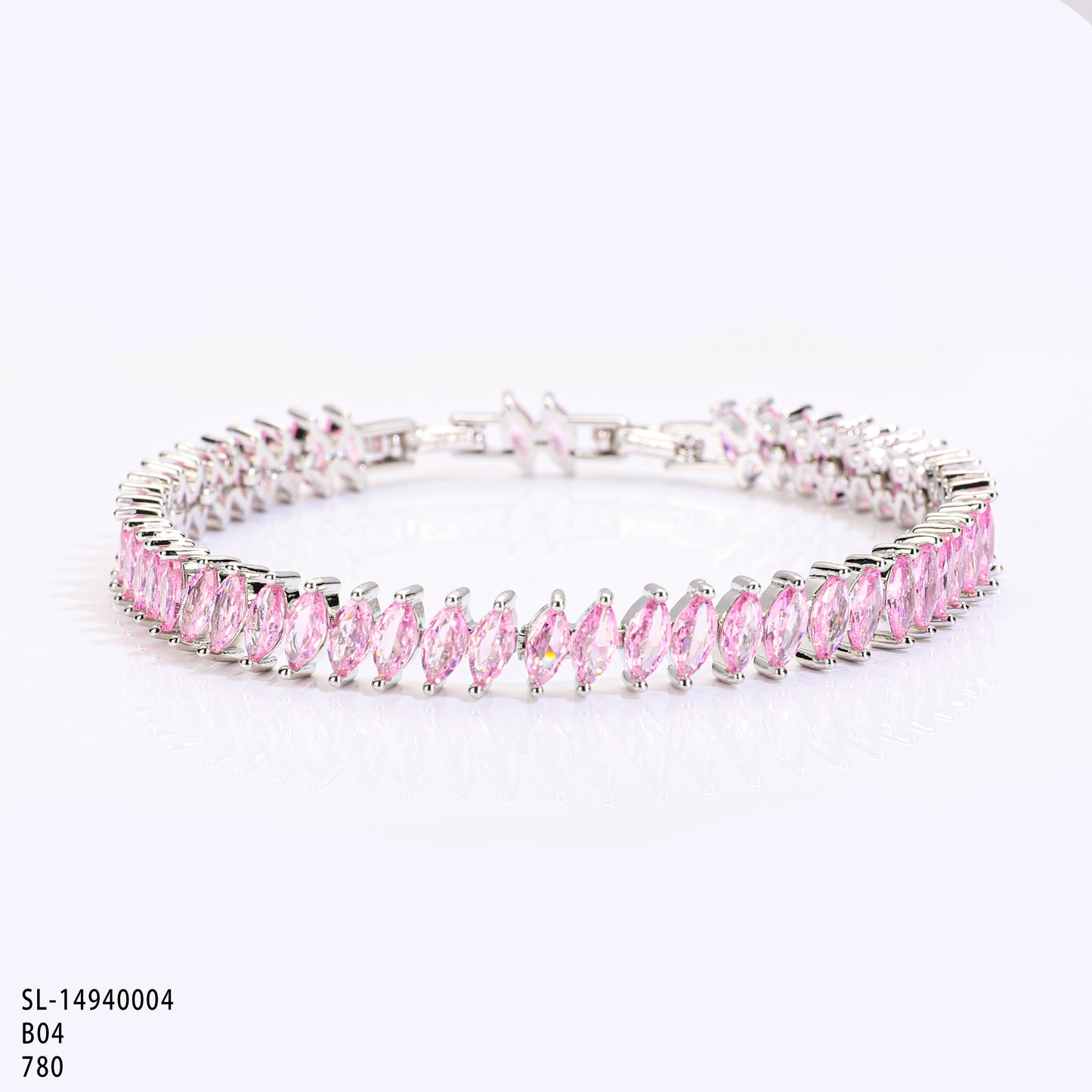 PinkFancy Jewelry platinum silver-plated copper Tennis wholesale bracelet
