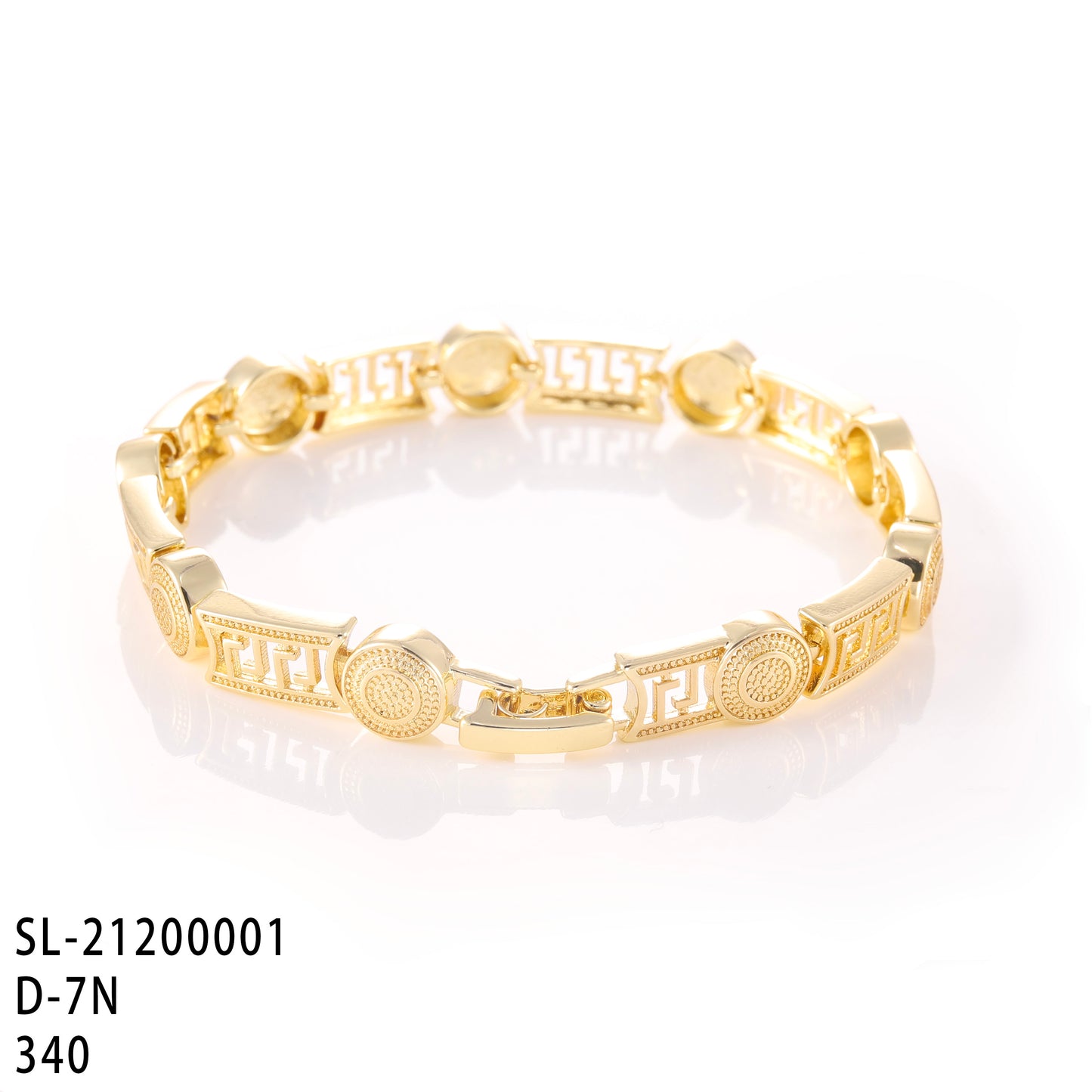 PinkFancy Jewelry 14K Gold-plated copper cubic zirconia setting  openwork carved maze design wholesale bracelet