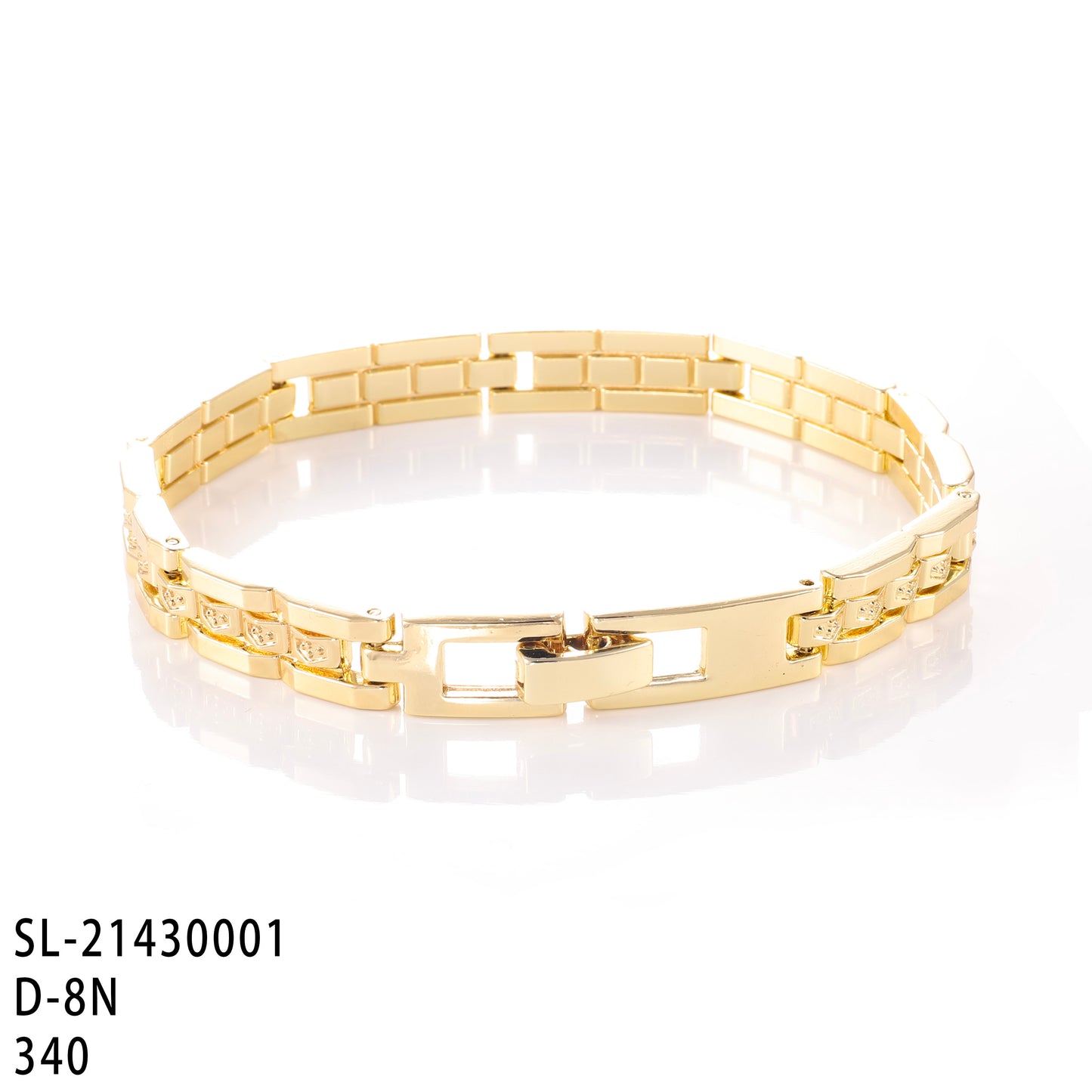 PinkFancy Jewelry 14K Gold-plated copper cubic zirconia setting  openwork carved maze design wholesale bracelet