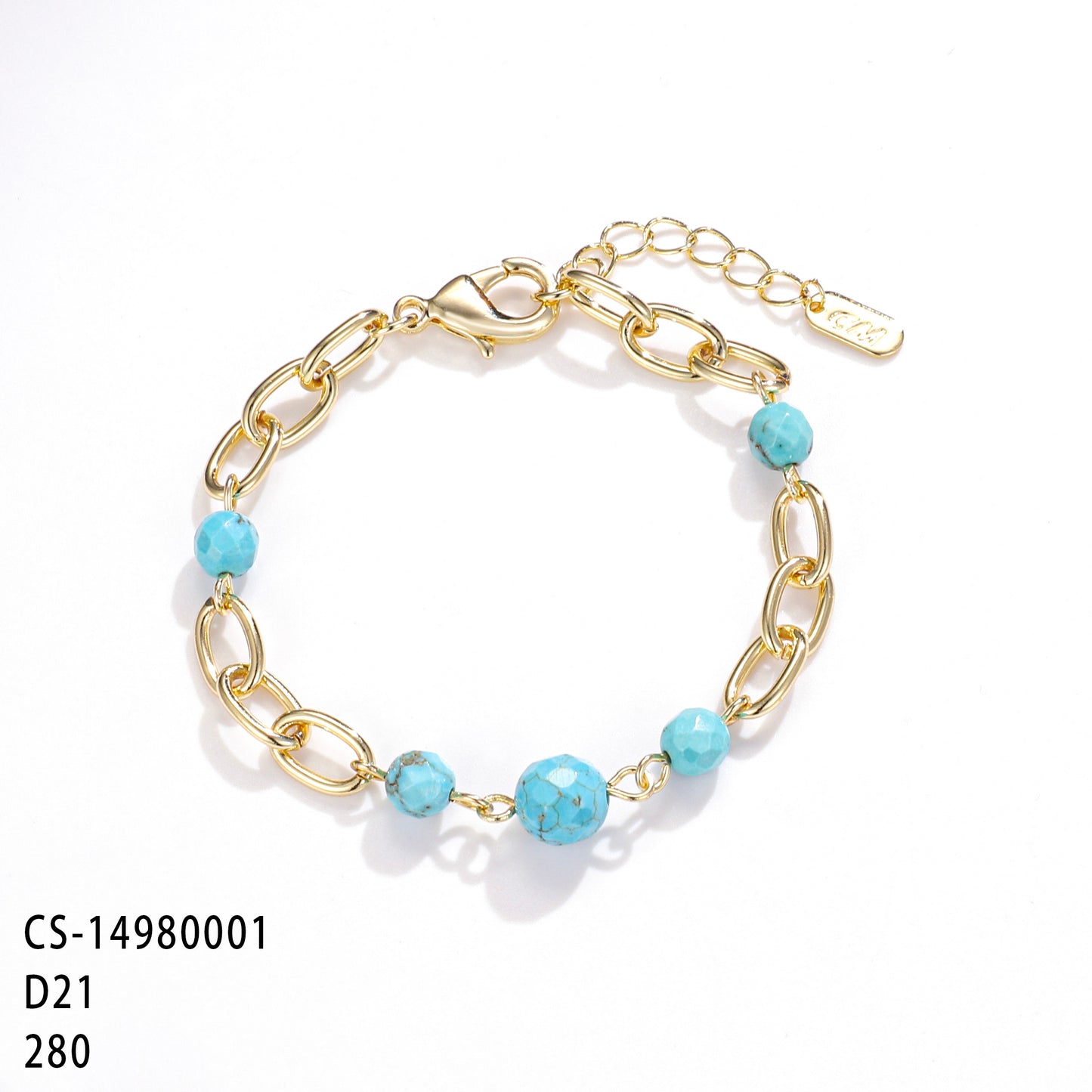 PinkFancy Jewelry 14K Gold-plated copper Beaded Turquoise wholesale bracelet