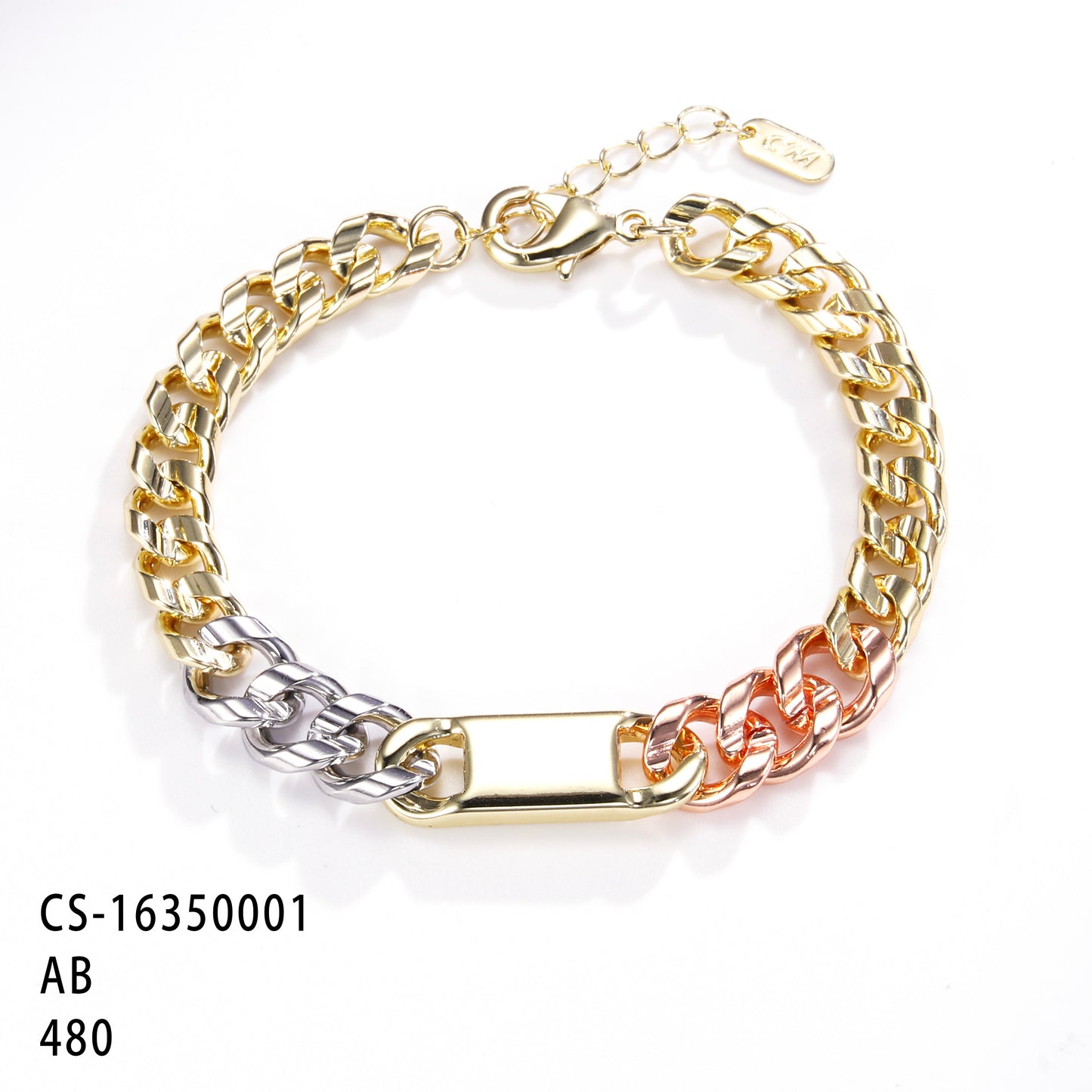 PinkFancy Jewelry 14K Gold-plated copper cubic zirconia setting Three colors wholesale bracelet