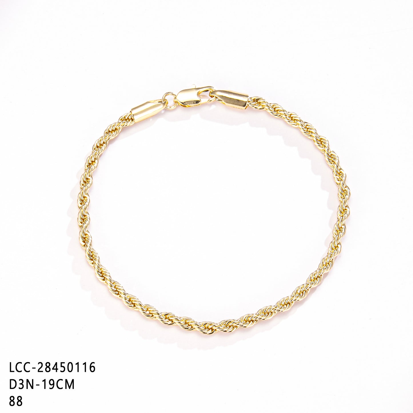 PinkFancy Jewelry 14K Gold-plated copper Rope Chain wholesale bracelet