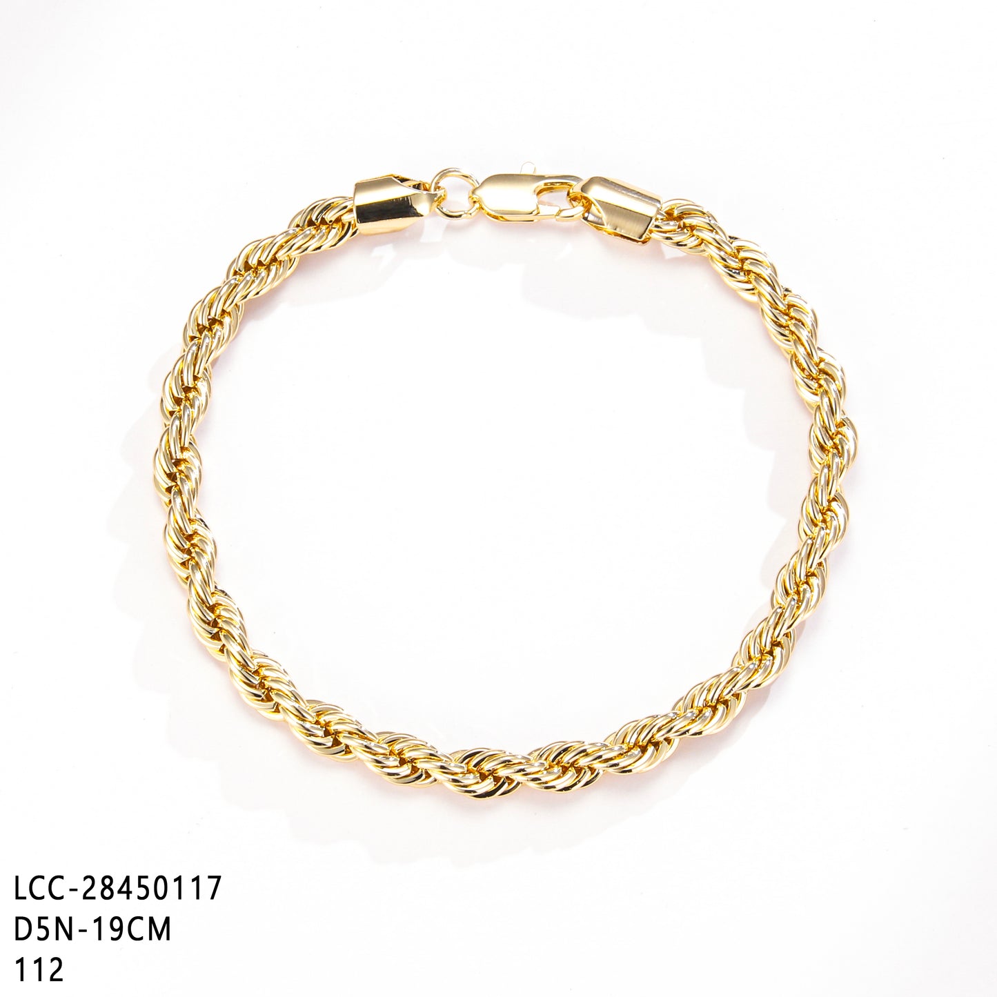 PinkFancy Jewelry 14K Gold-plated copper Rope Chain wholesale bracelet