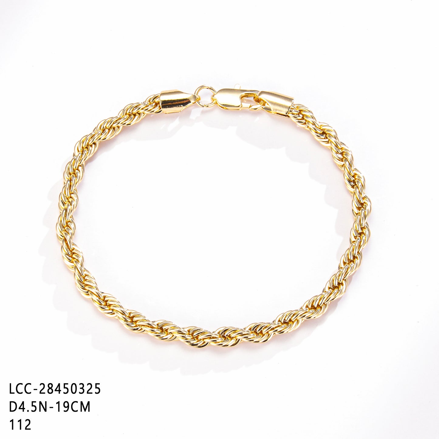 PinkFancy Jewelry 14K Gold-plated copper Rope Chain wholesale bracelet