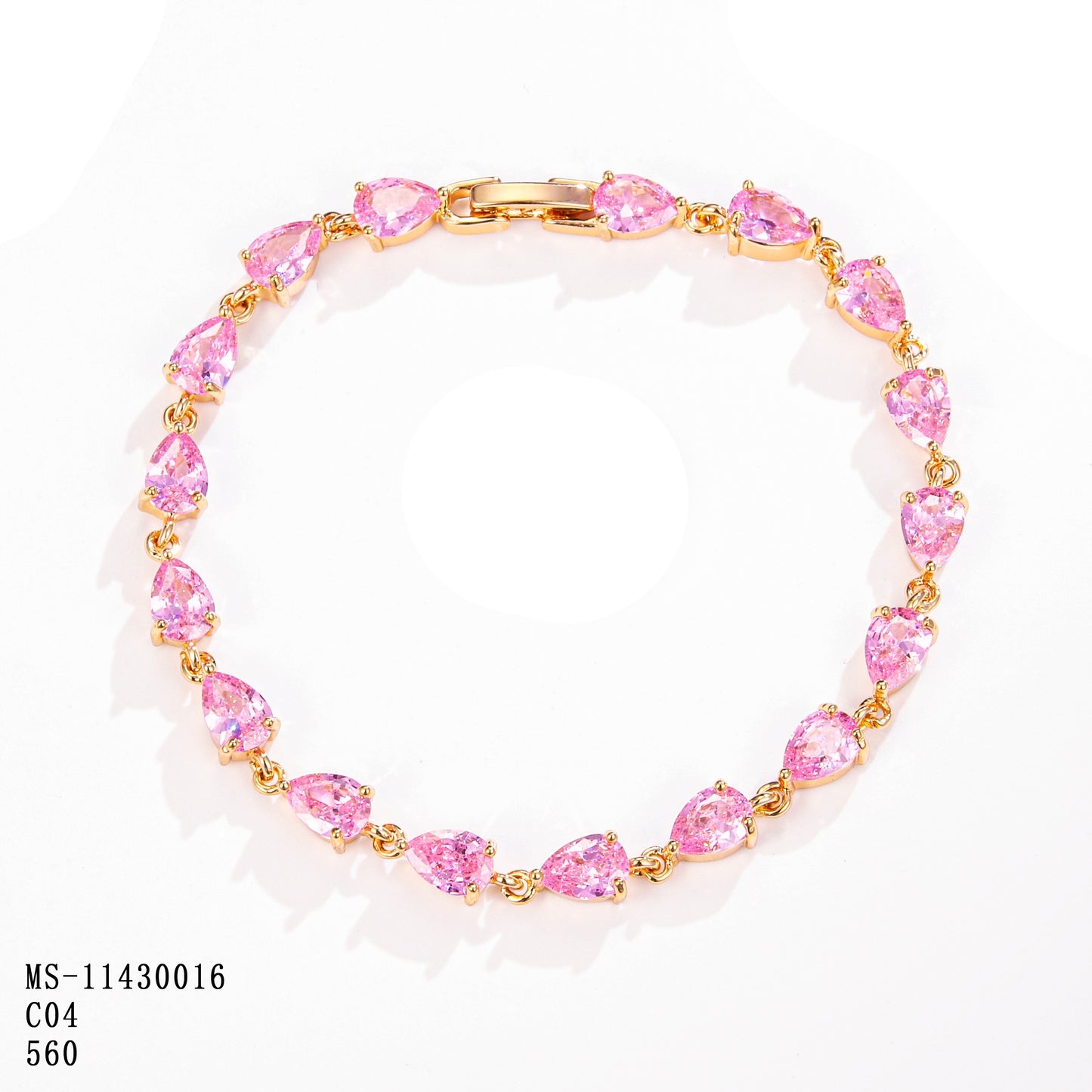 PinkFancy Jewelry 18K Gold-plated copper color cubic zirconia setting wholesale bracelet