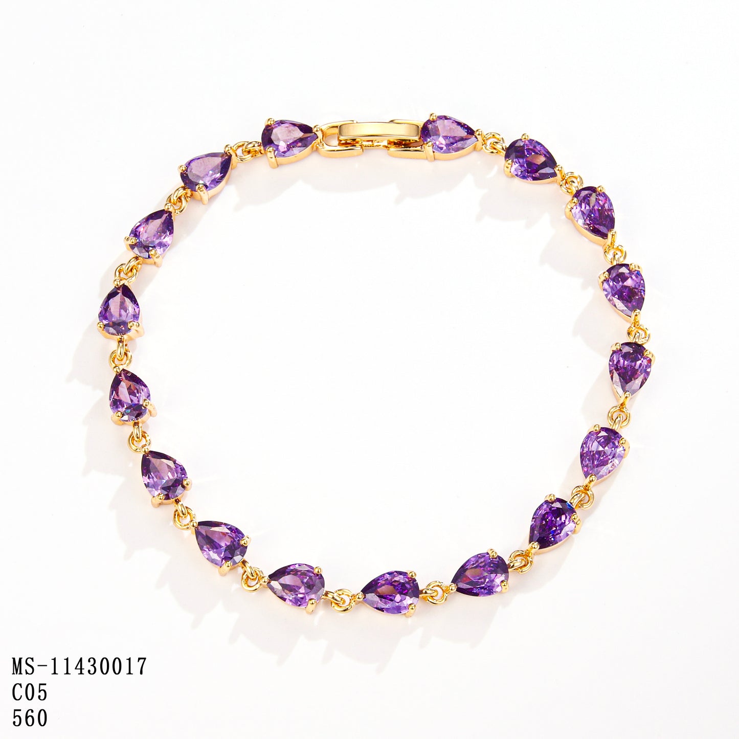 PinkFancy Jewelry 18K Gold-plated copper color cubic zirconia setting wholesale bracelet