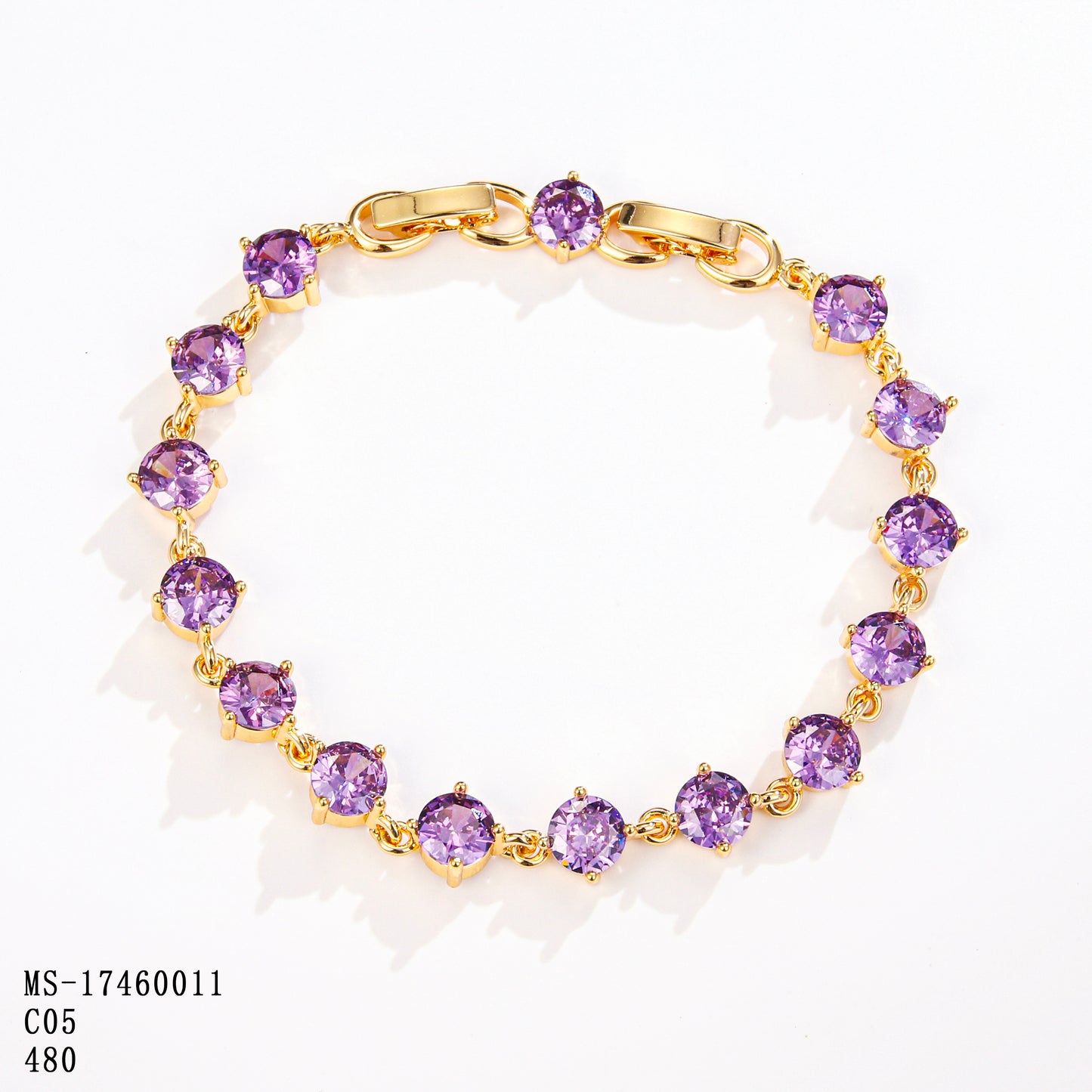 PinkFancy Jewelry 18K Gold-plated copper color cubic zirconia setting wholesale bracelet
