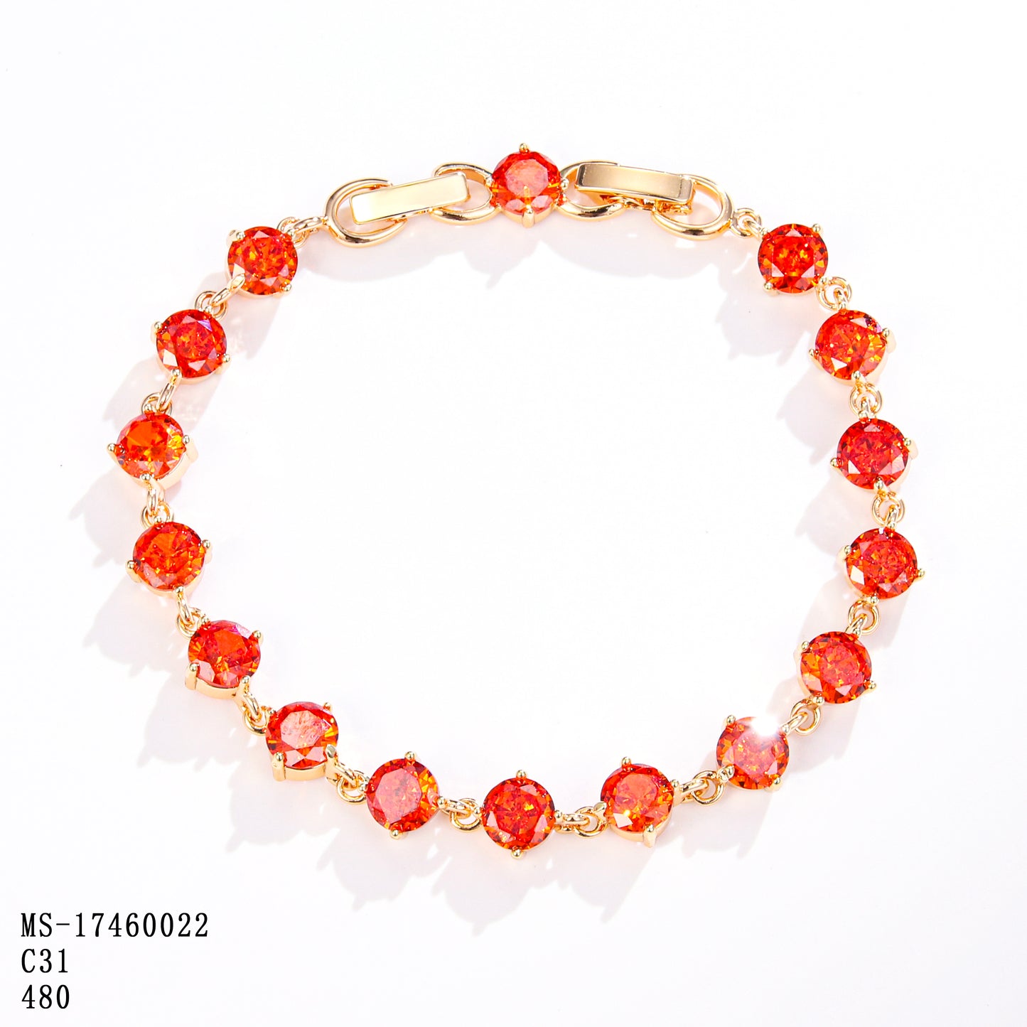PinkFancy Jewelry 18K Gold-plated copper color cubic zirconia setting wholesale bracelet
