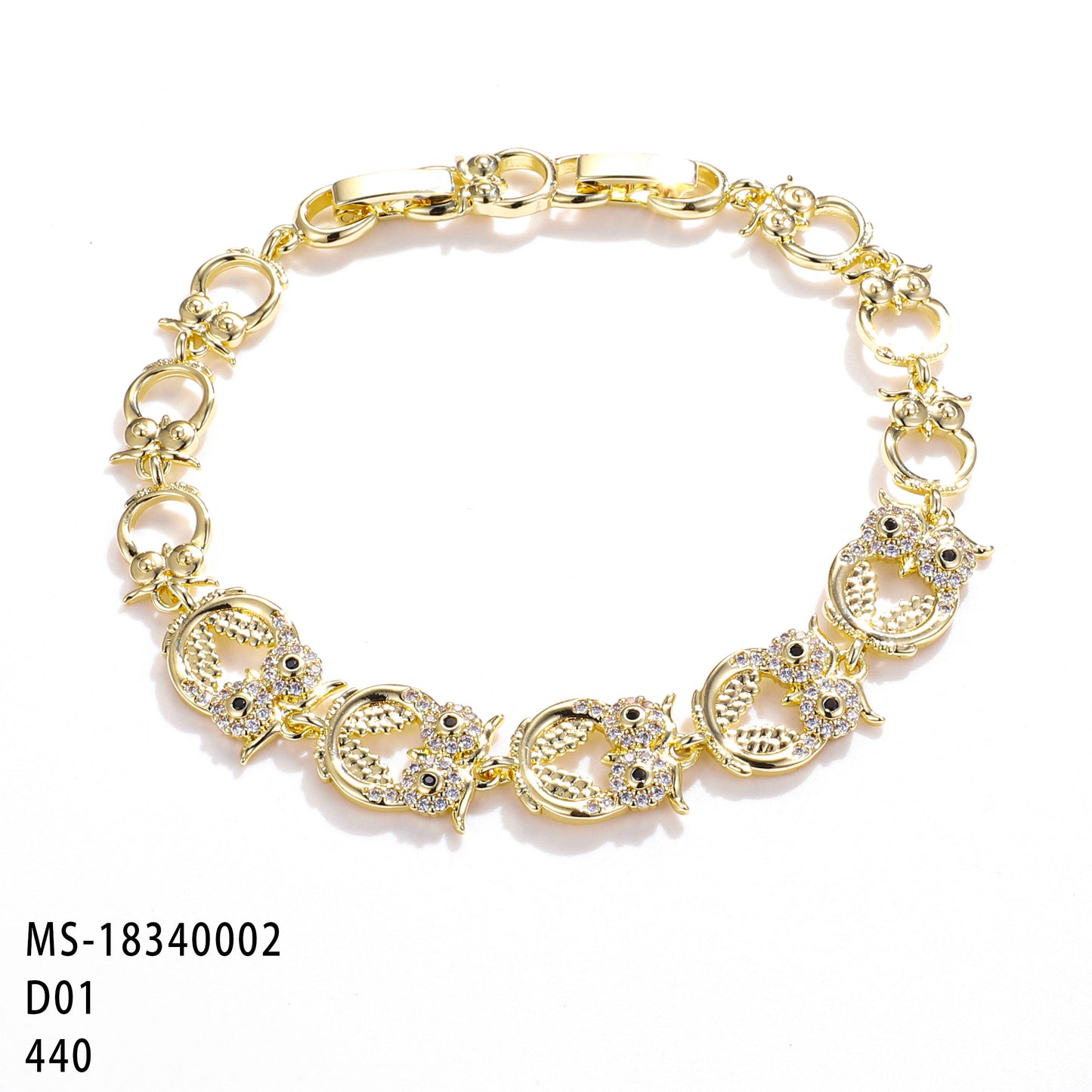 PinkFancy Jewelry 14K Gold-plated copper cubic zirconia setting Animal Series wholesale bracelet