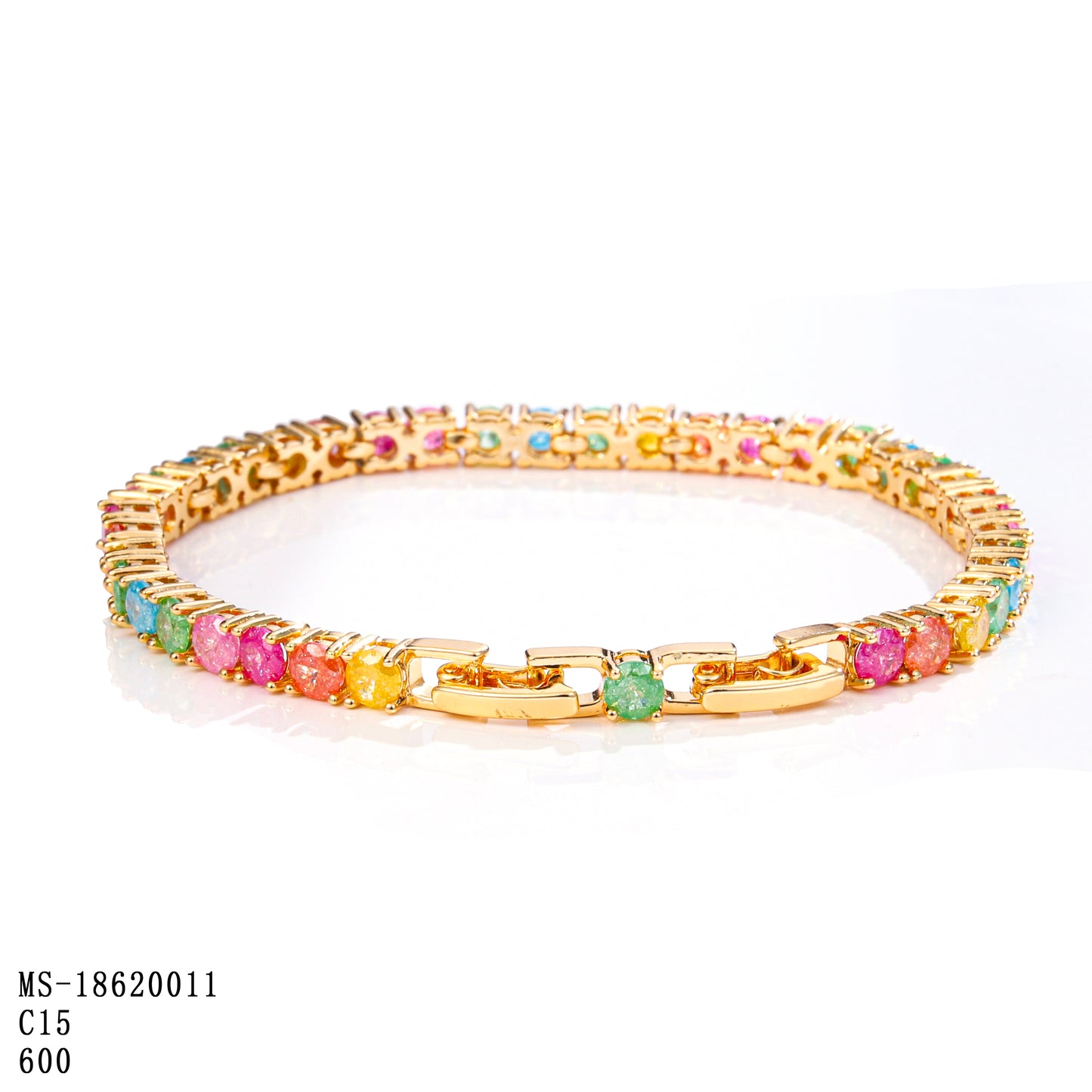 PinkFancy Jewelry 18K Gold-plated copper color cubic zirconia setting wholesale bracelet