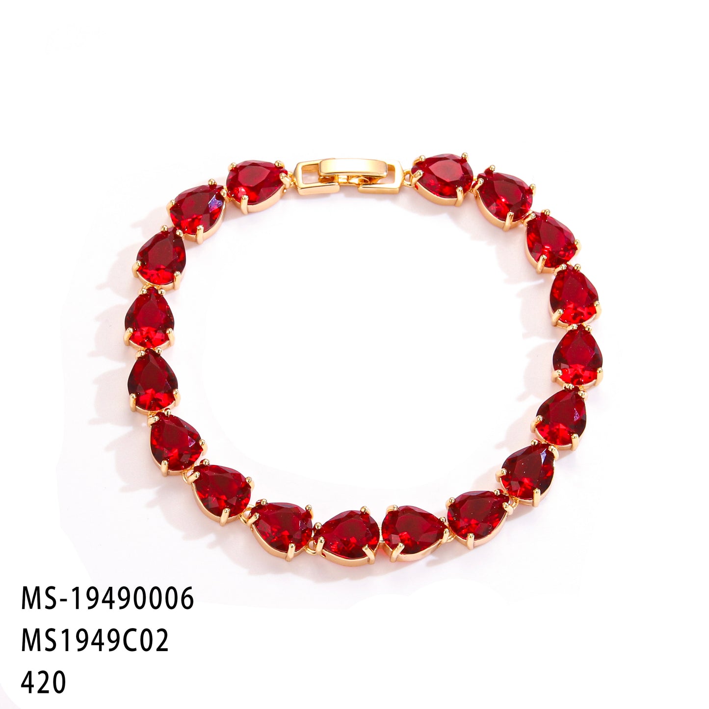 PinkFancy Jewelry 18K Gold-plated copper cubic zirconia setting wholesale bracelet
