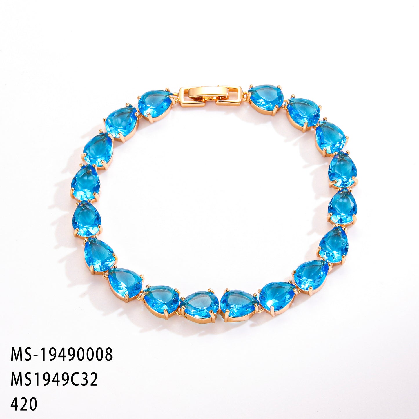 PinkFancy Jewelry 18K Gold-plated copper cubic zirconia setting wholesale bracelet
