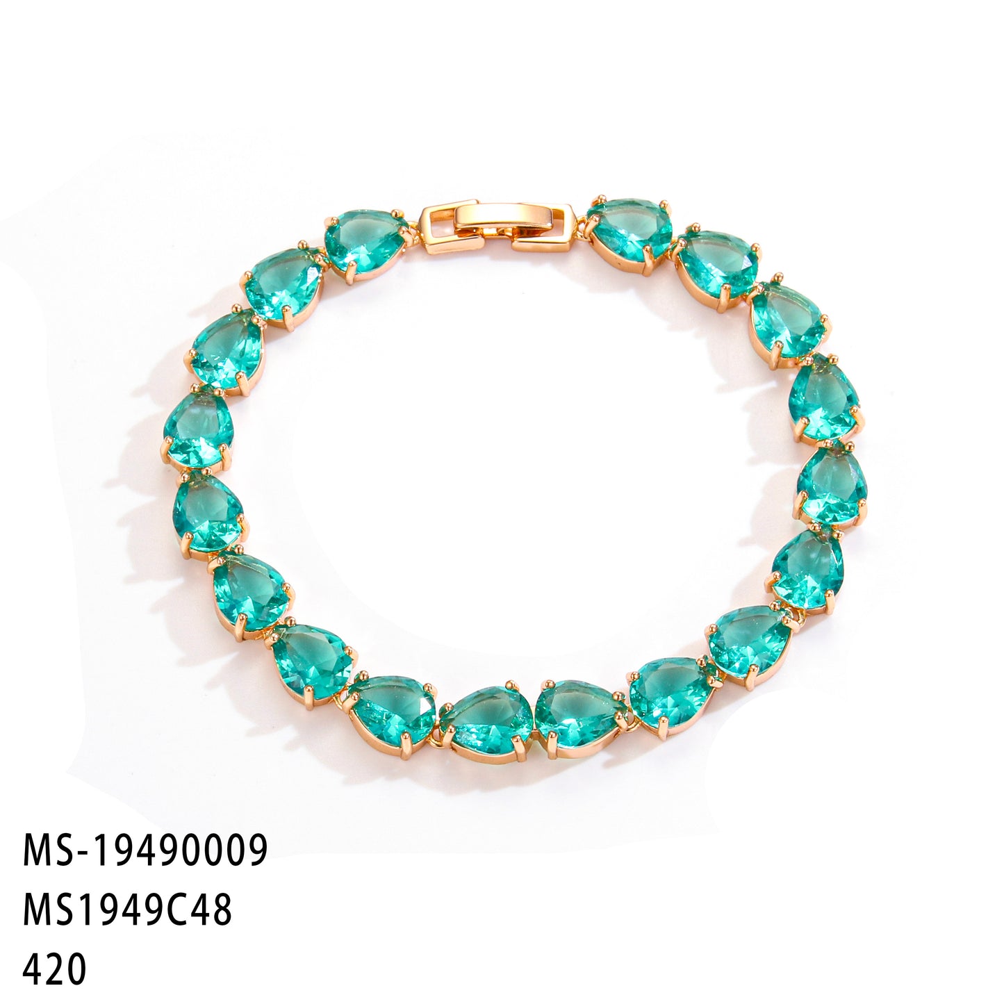 PinkFancy Jewelry 18K Gold-plated copper cubic zirconia setting wholesale bracelet