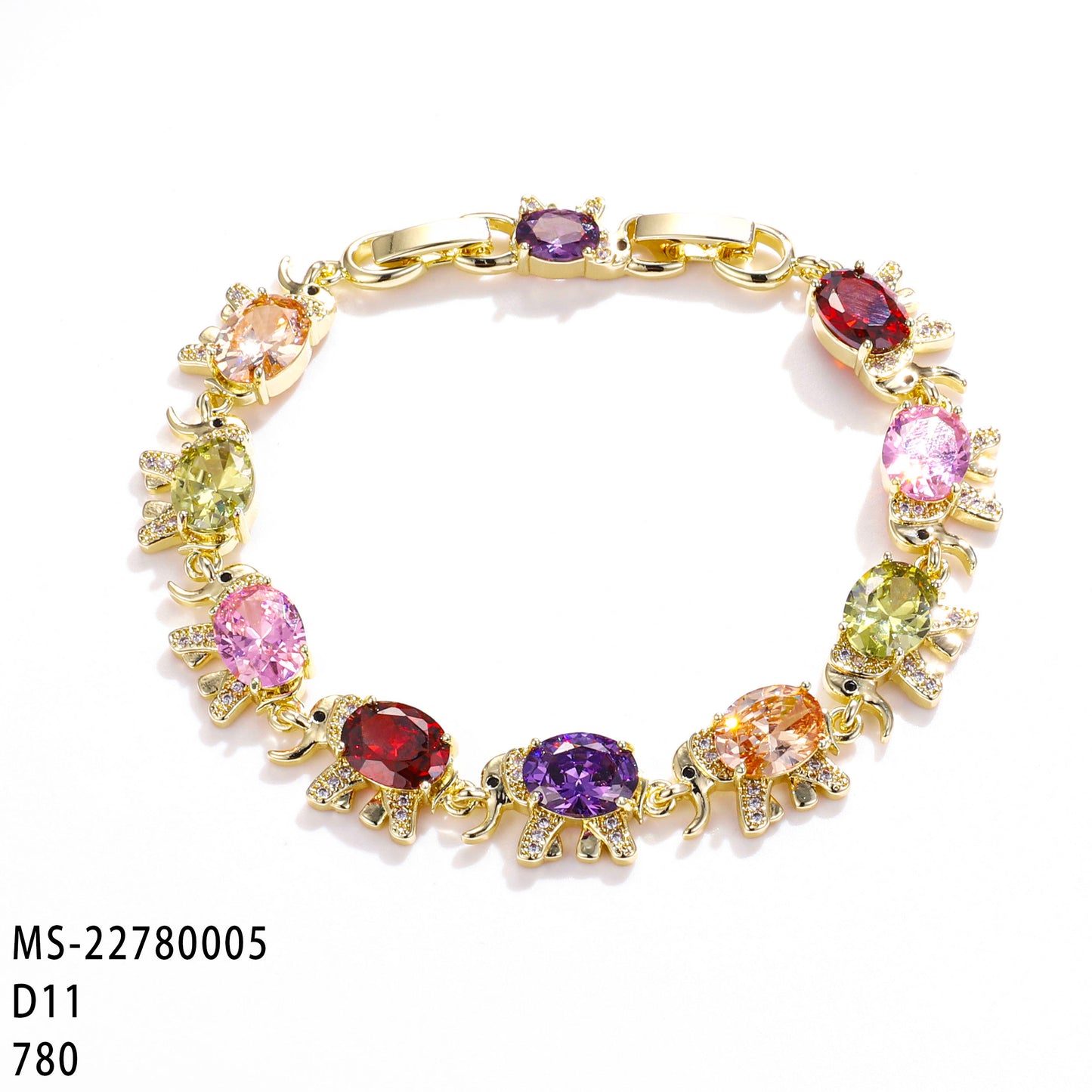 PinkFancy Jewelry 14K Gold-plated copper cubic zirconia setting Animal Series wholesale bracelet