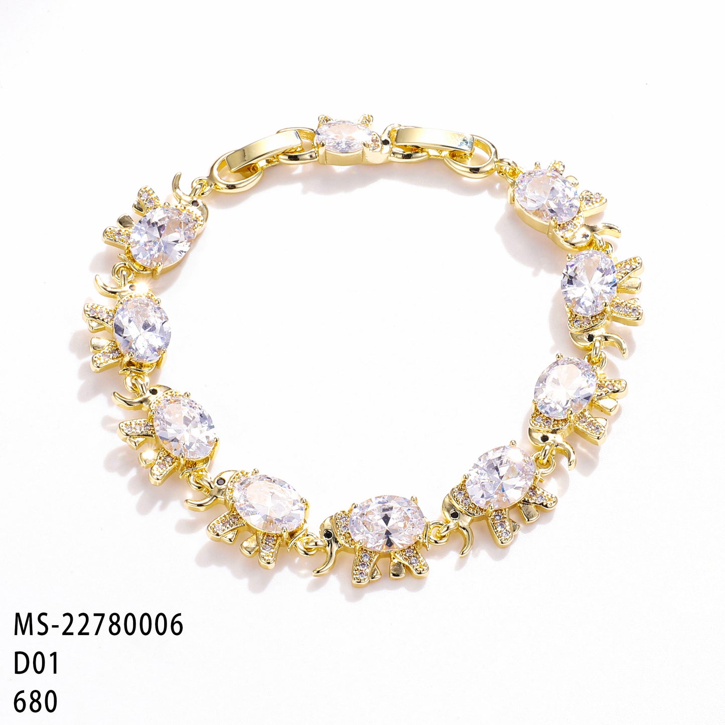 PinkFancy Jewelry 14K Gold-plated copper cubic zirconia setting Animal Series wholesale bracelet