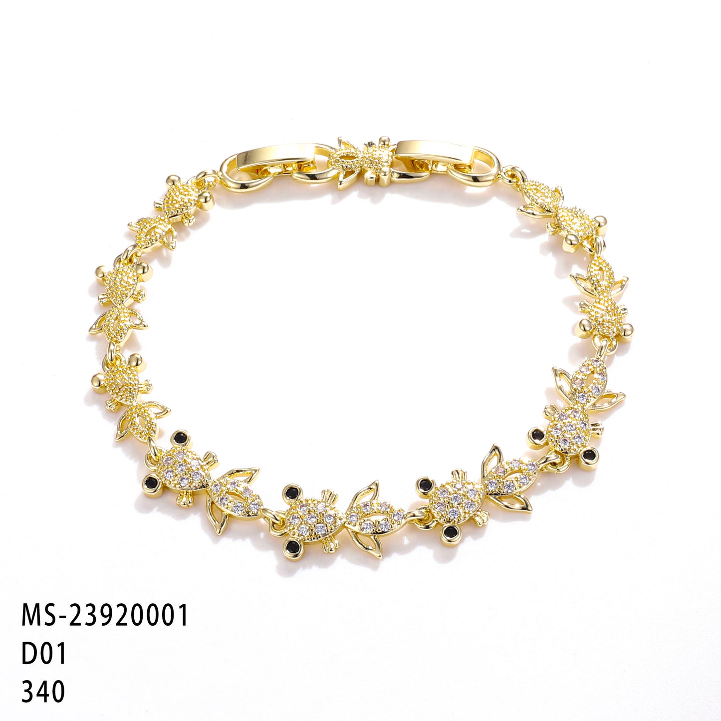 PinkFancy Jewelry 14K Gold-plated copper cubic zirconia setting Animal Series wholesale bracelet