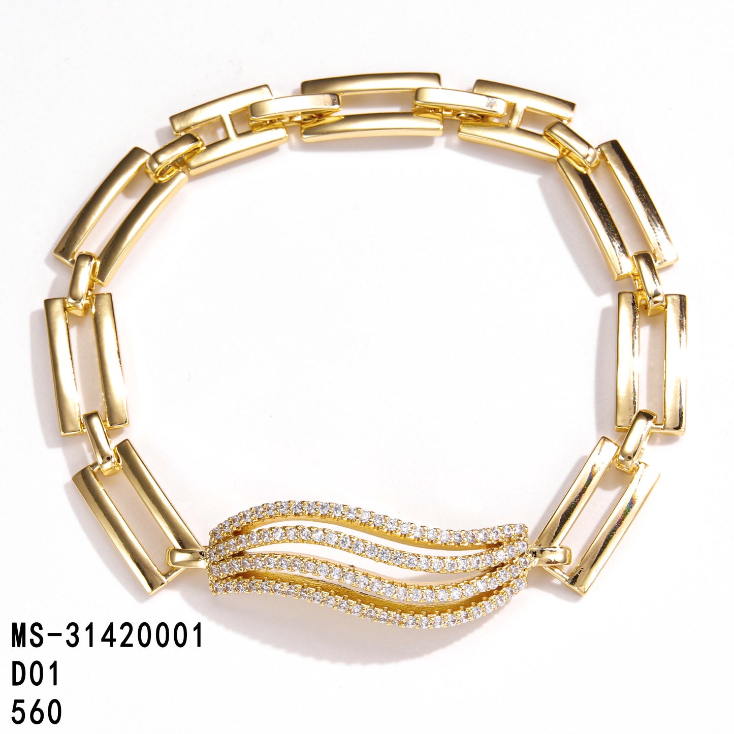 PinkFancy Jewelry 14K Gold-plated copper cubic zirconia setting Miami Cuba Chain wholesale