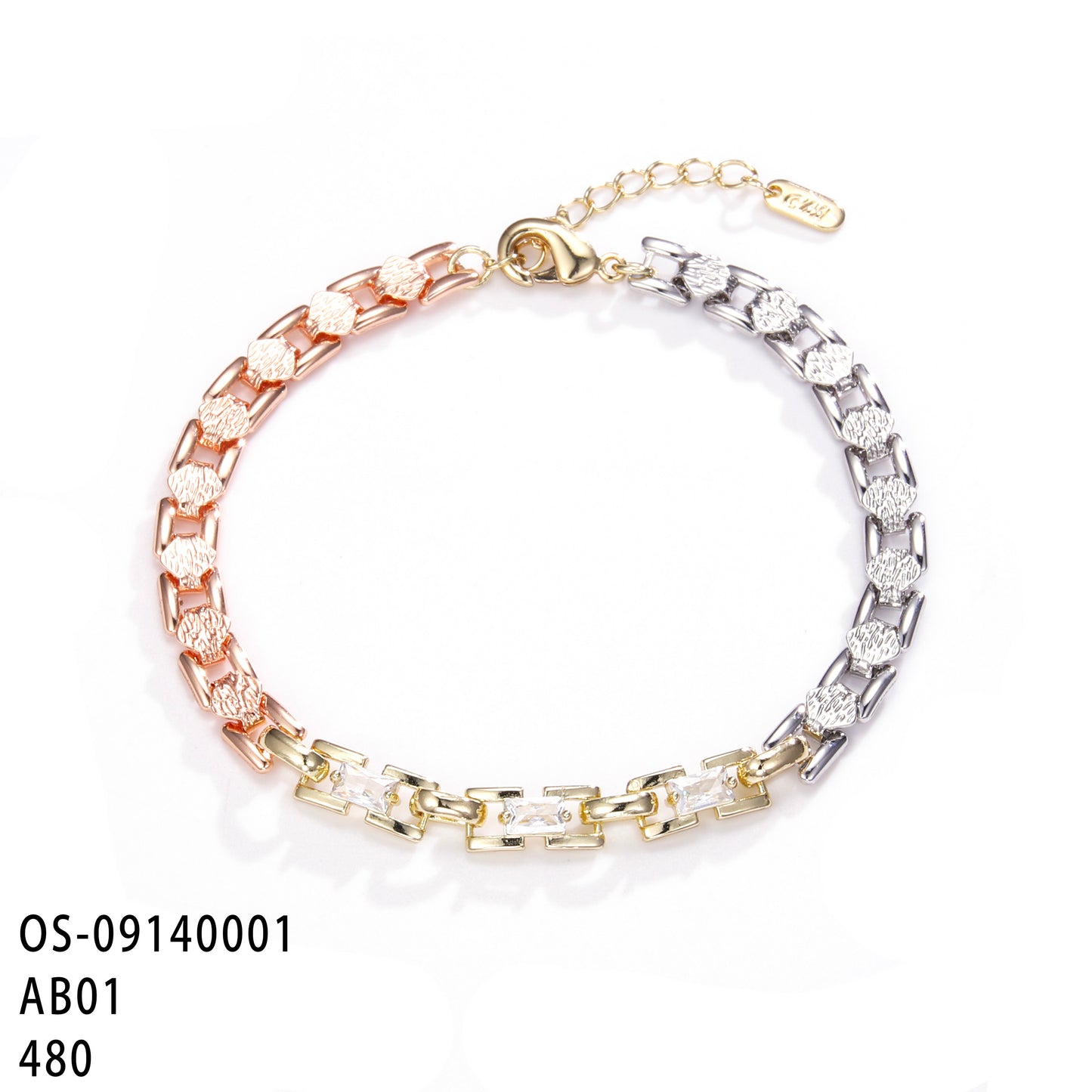 PinkFancy Jewelry 14K Gold-plated copper cubic zirconia setting Three colors wholesale bracelet